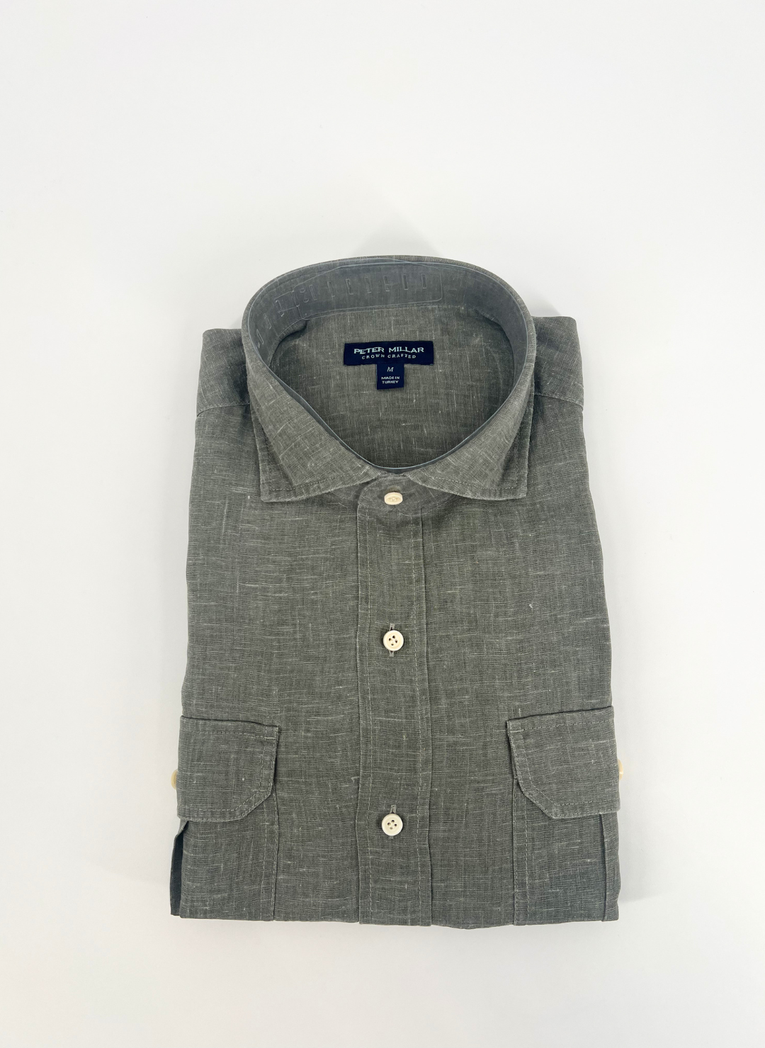 Positano Linen Sport Shirt in Sage Fog