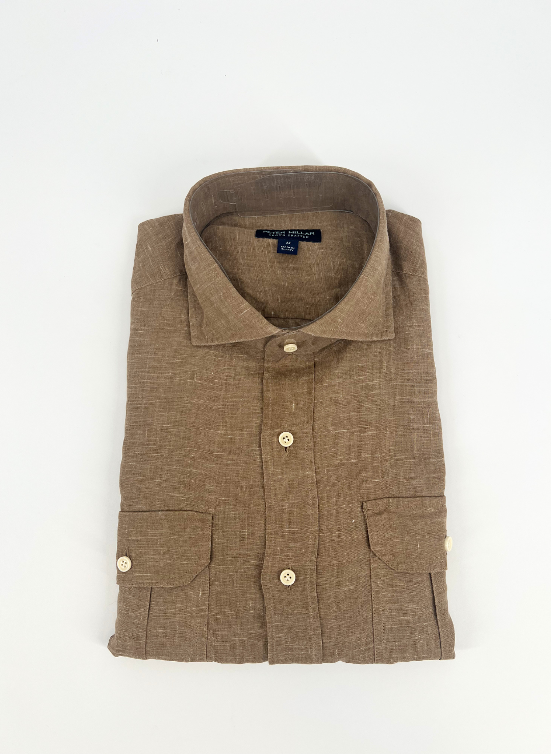 Positano Linen Sport Shirt in Sand Dune