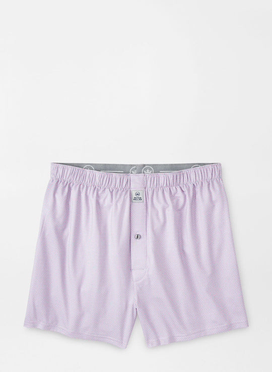 Peter Millar Phoenix Performance Boxer Short In White/Cottage Blue