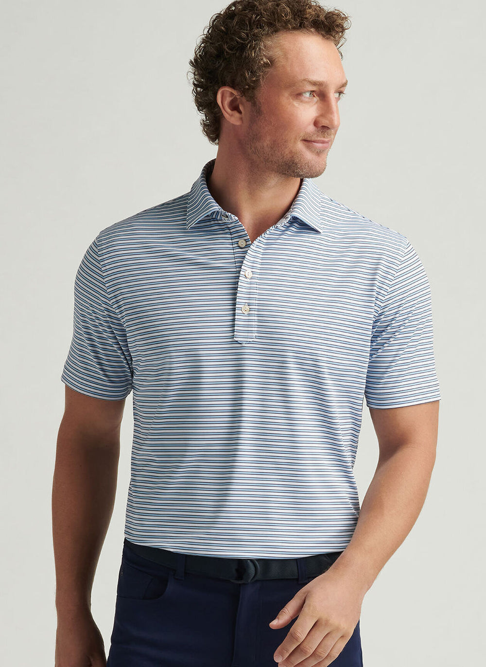 Peter Millar Lane Performance Jersey Polo In White