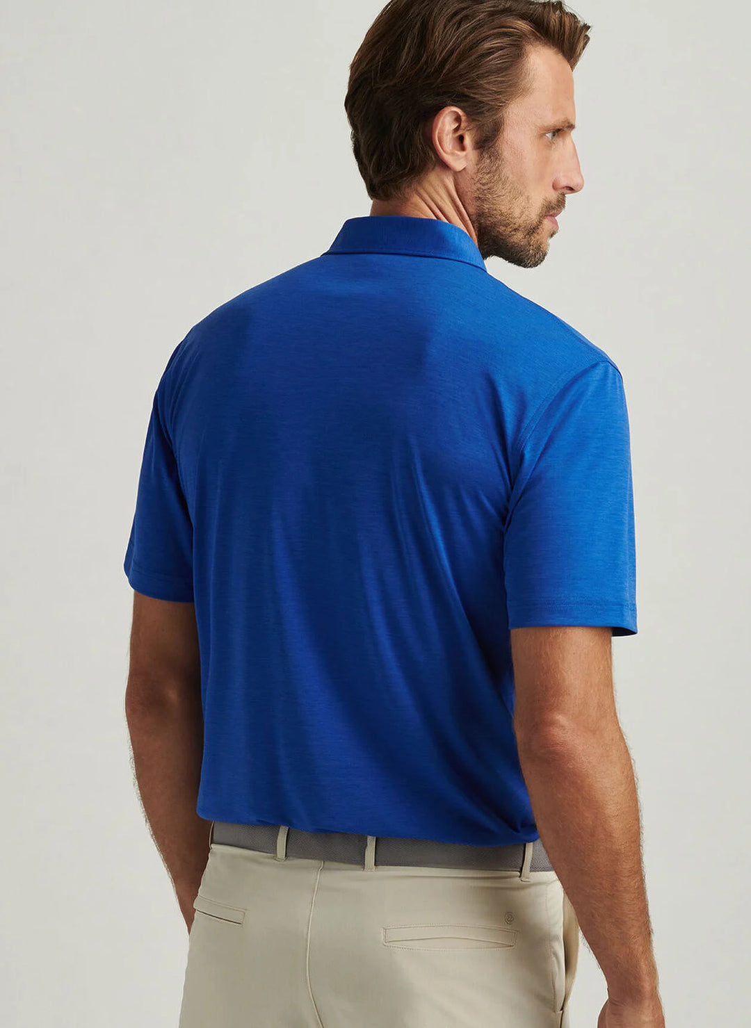 Peter Millar Featherweight Mélange Polo In Tide