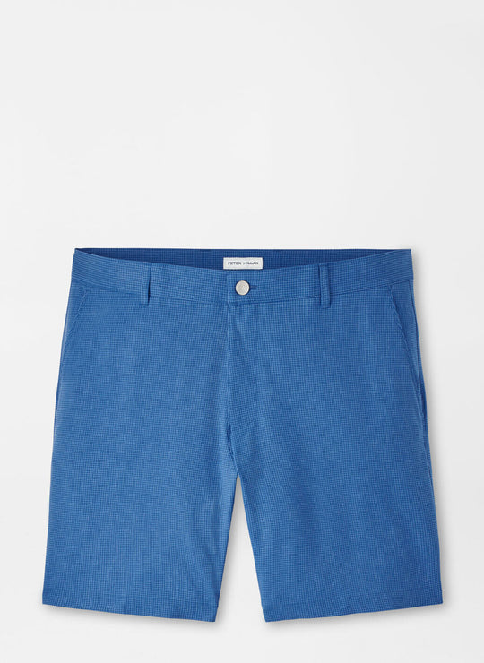 Peter Millar Shackleford Gingham Performance Hybrid Short Sailor Blue