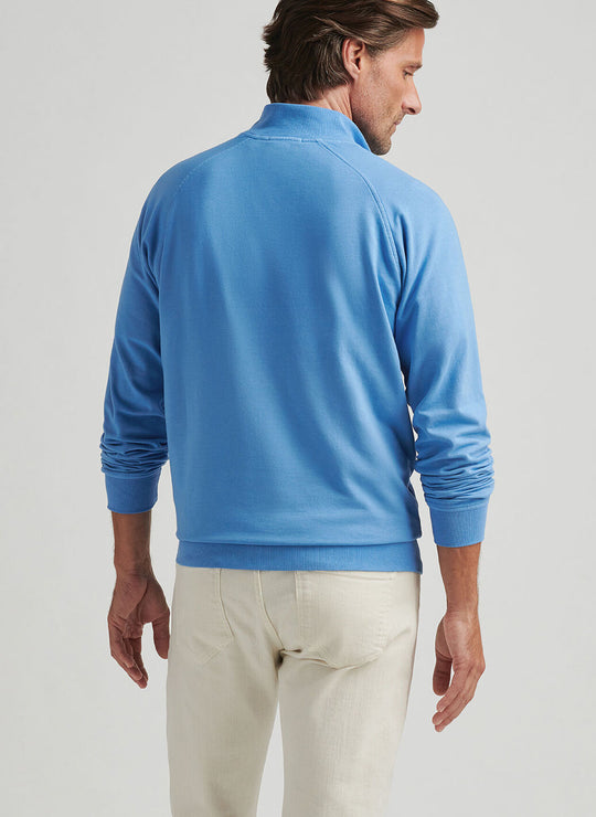 Peter Millar Lava Wash Quarter-Zip In Blue Poppy