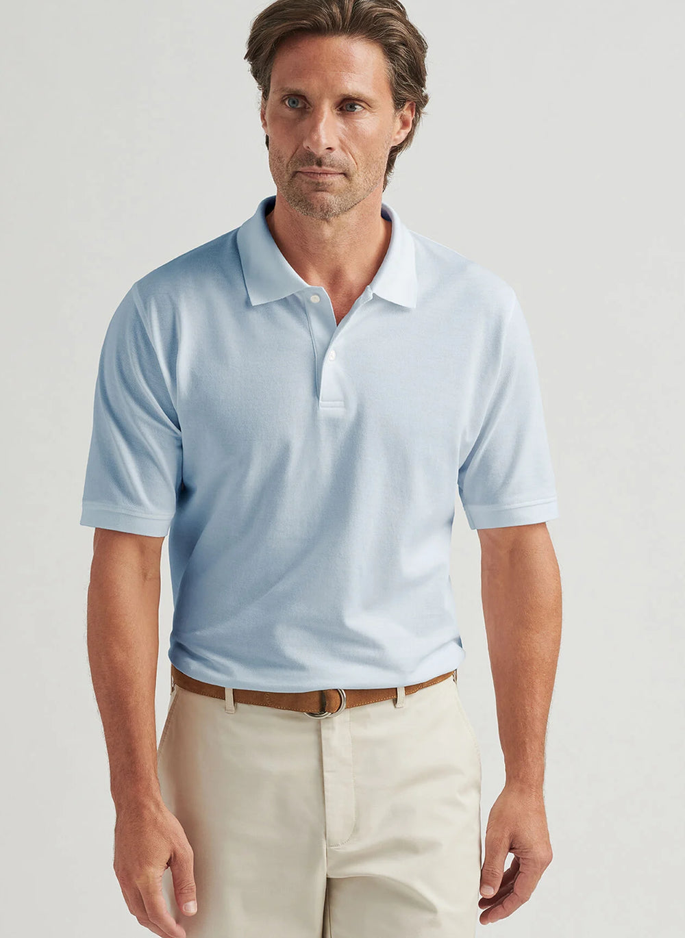 Peter Millar Sunrise Piqué Polo In Morning Blue