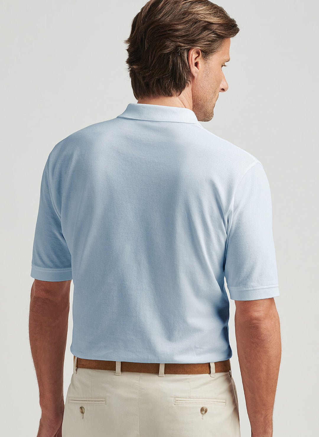Peter Millar Sunrise Piqué Polo In Morning Blue