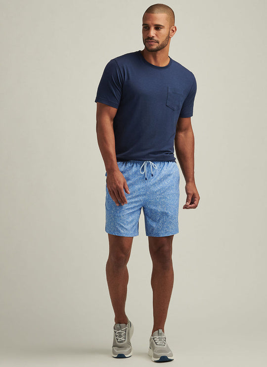 Peter Millar Ripple Effect Swim Trunk In Cottage Blue