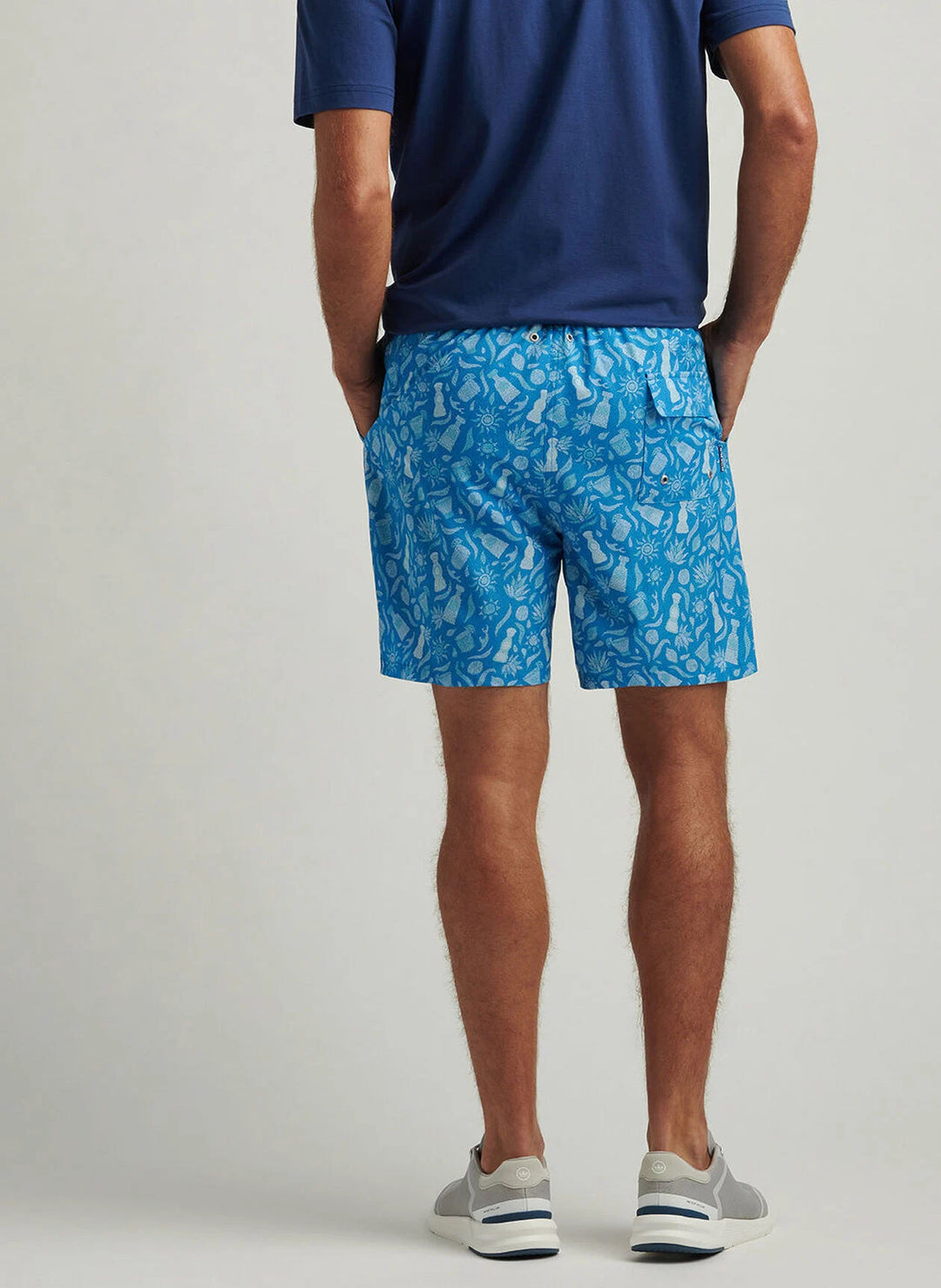 Peter Millar Saltwater Spirits Swim Trunk In Blue Macaw