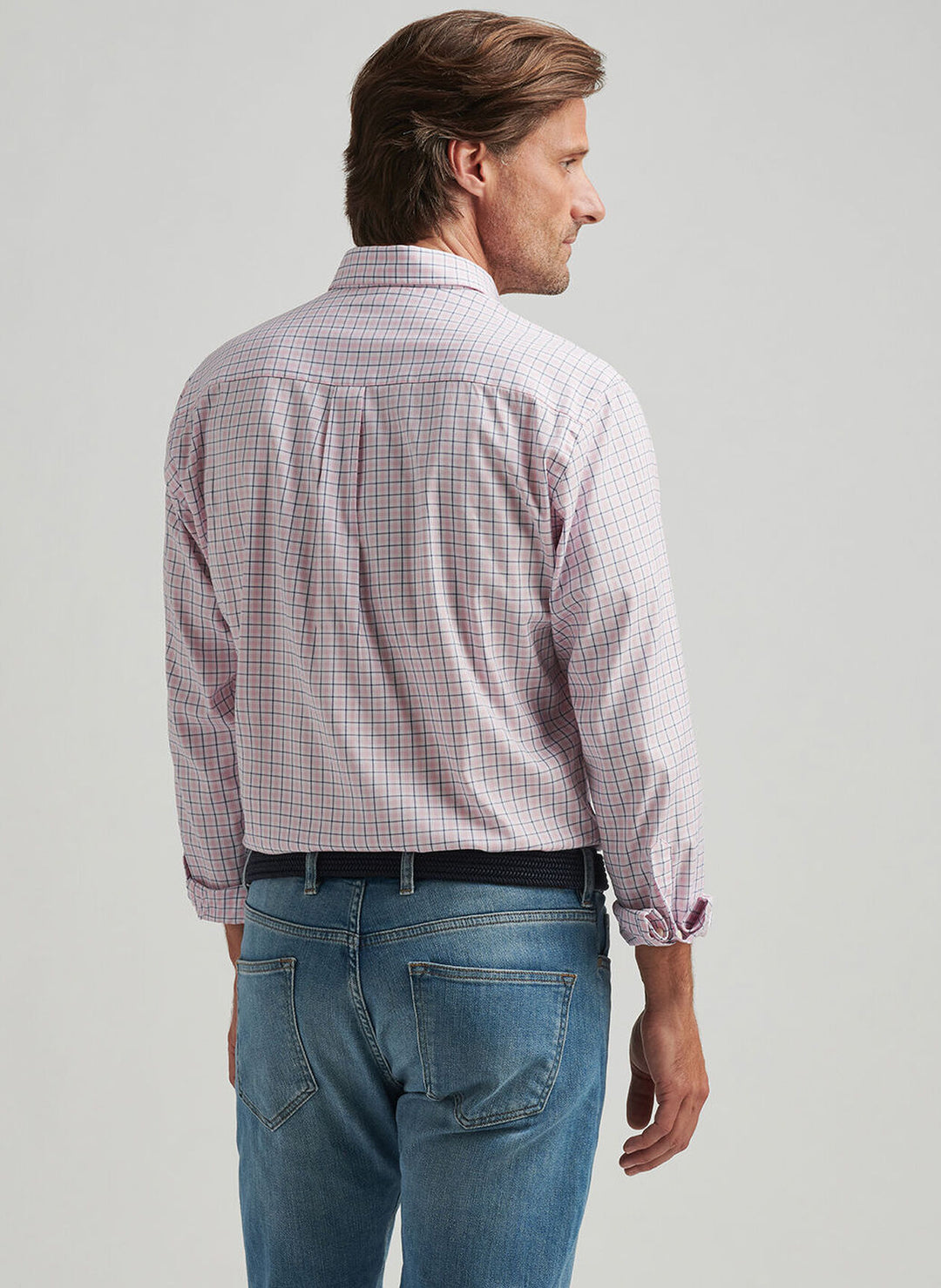 Peter Millar Caspian Perfect Pinpoint Cotton-Stretch Sport Shirt In Palmer Pink