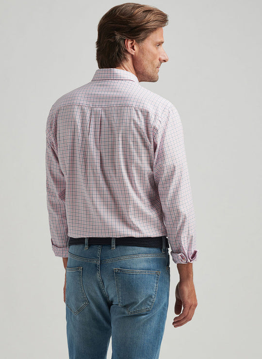 Peter Millar Caspian Perfect Pinpoint Cotton-Stretch Sport Shirt In Palmer Pink