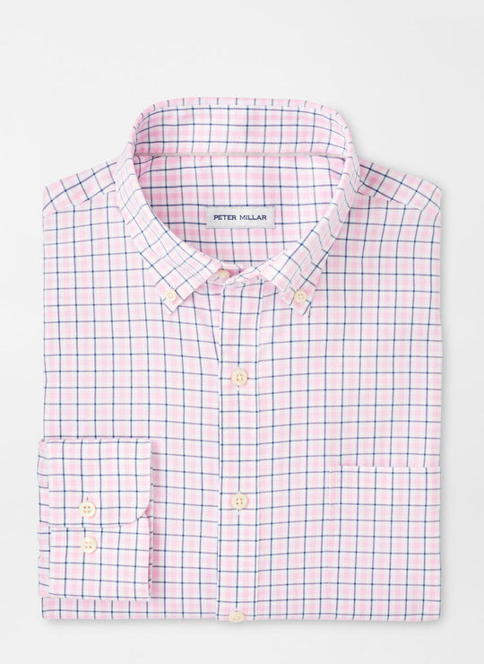Peter Millar Caspian Perfect Pinpoint Cotton-Stretch Sport Shirt In Palmer Pink