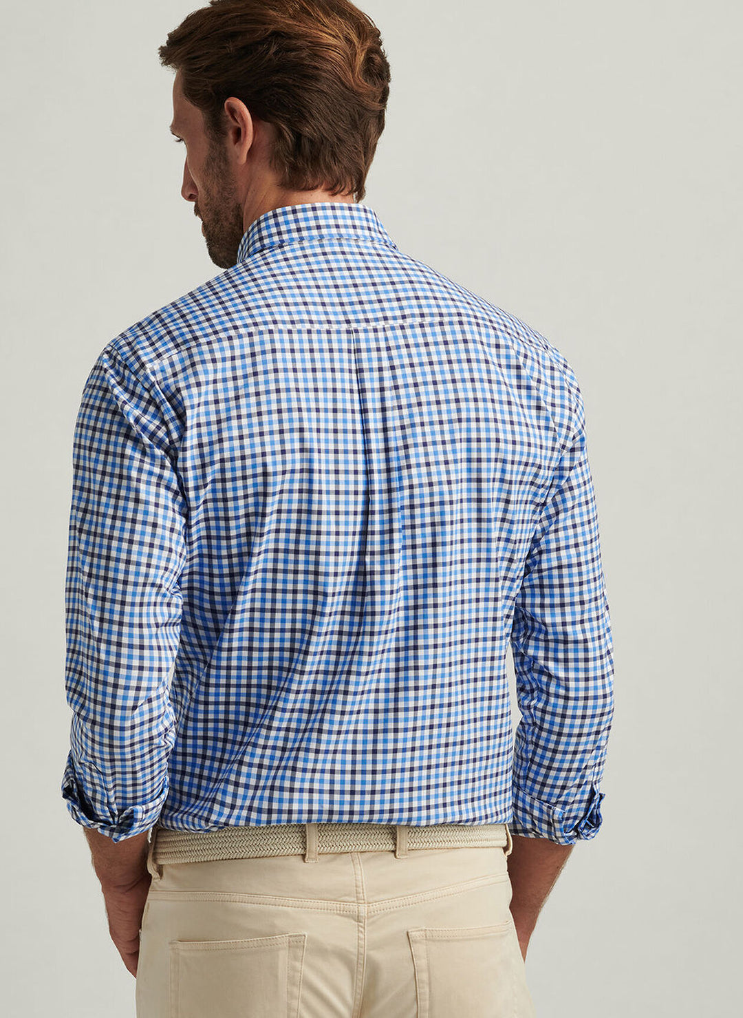 Peter Millar Gardner Crown Lite Cotton-Stretch Sport Shirt In Pacific