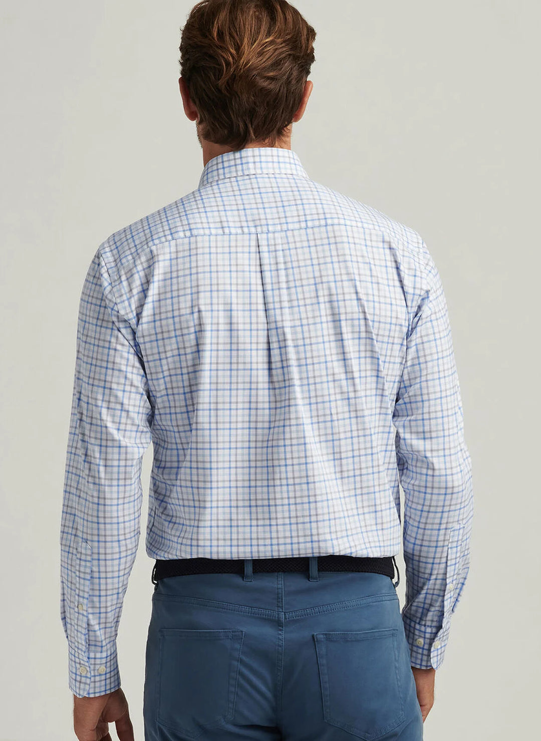 Peter Millar Calgary Crown Lite Cotton-Stretch Sport Shirt In Blue Poppy