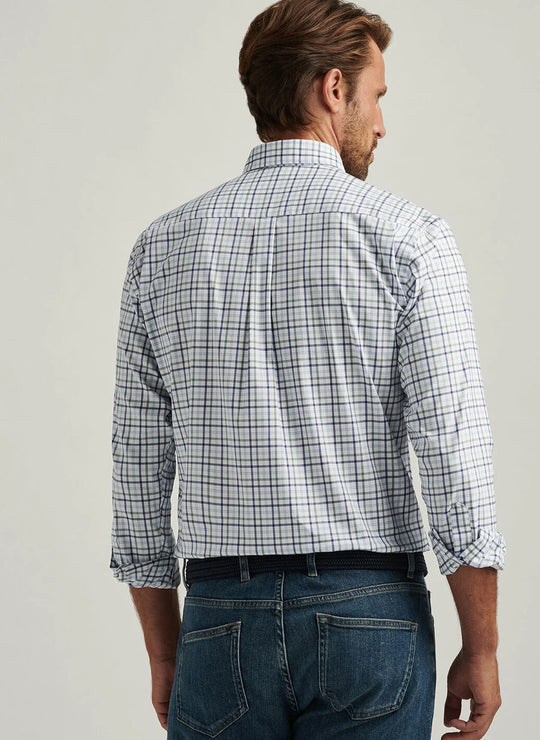 Peter Millar Calgary Crown Lite Cotton-Stretch Sport Shirt In Navy