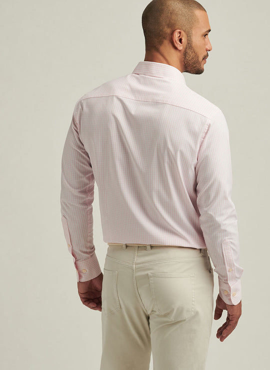 Peter Millar Hanford Performance Twill Sport Shirt In Palmer Pink