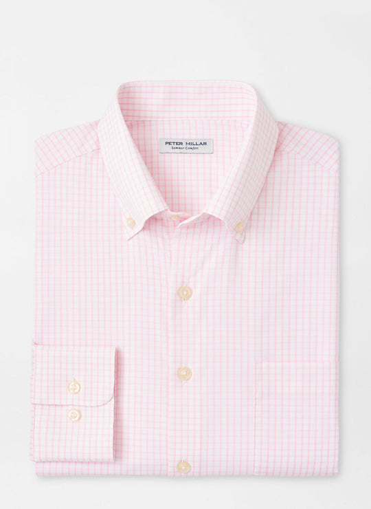 Peter Millar Hanford Performance Twill Sport Shirt In Palmer Pink