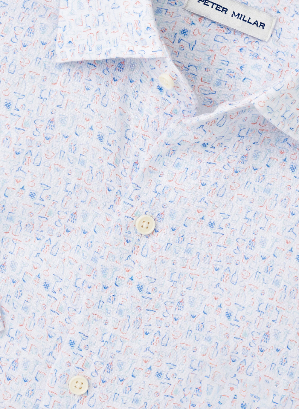 Peter Millar Soiree Linen Sport Shirt In Multi