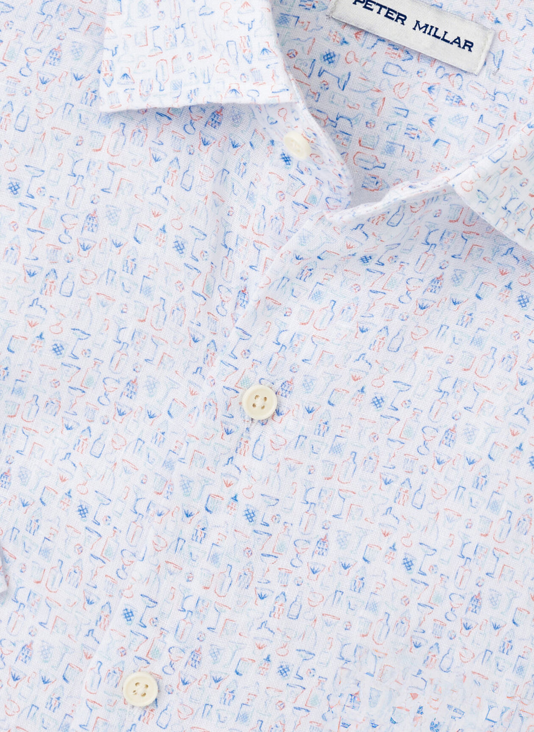 Peter Millar Soiree Linen Sport Shirt In Multi
