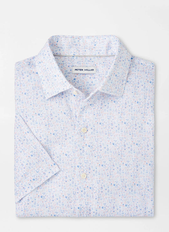 Peter Millar Soiree Linen Sport Shirt In Multi