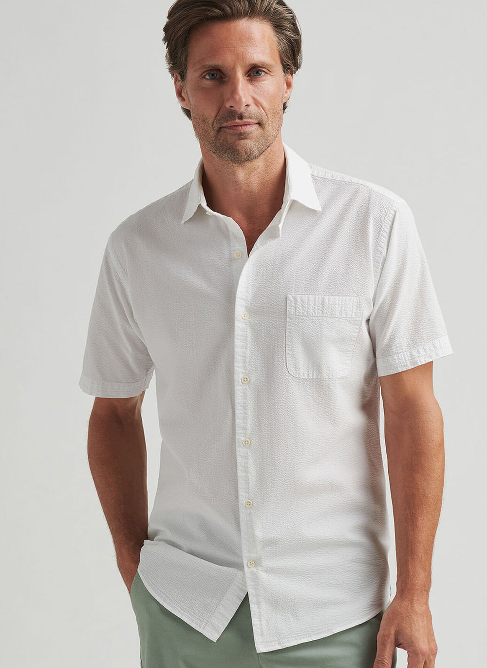 Peter Millar Seaward Cotton Sport Shirt In White