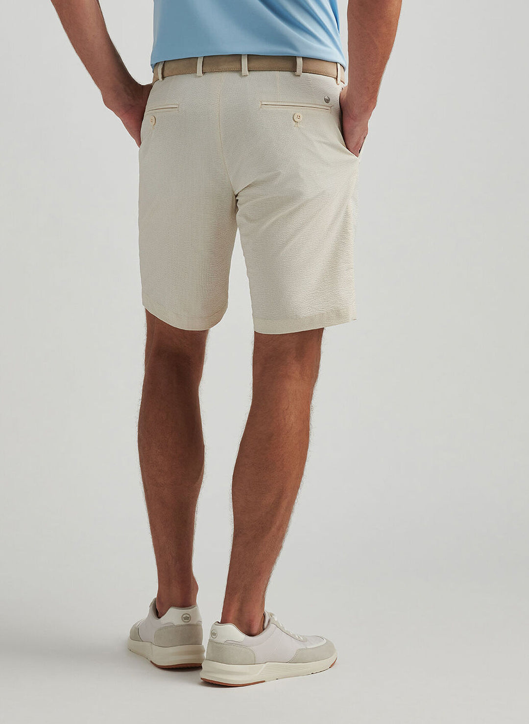 Peter Millar Matlock Seersucker Performance Short In Truffle