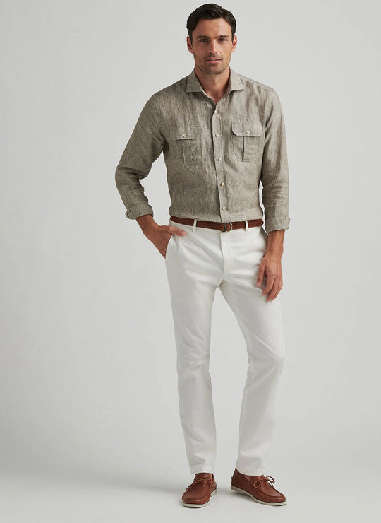 Peter Millar Somerset Flat-Front Pant In Almond