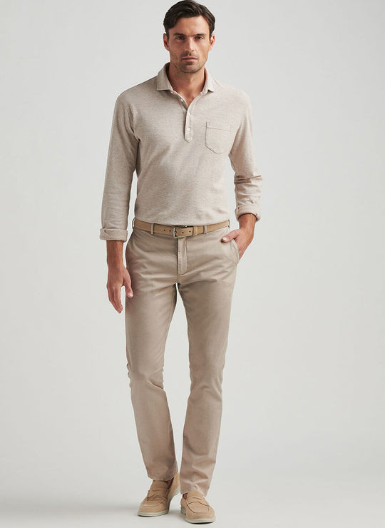 Peter Millar Somerset Flat-Front Pant In Khaki