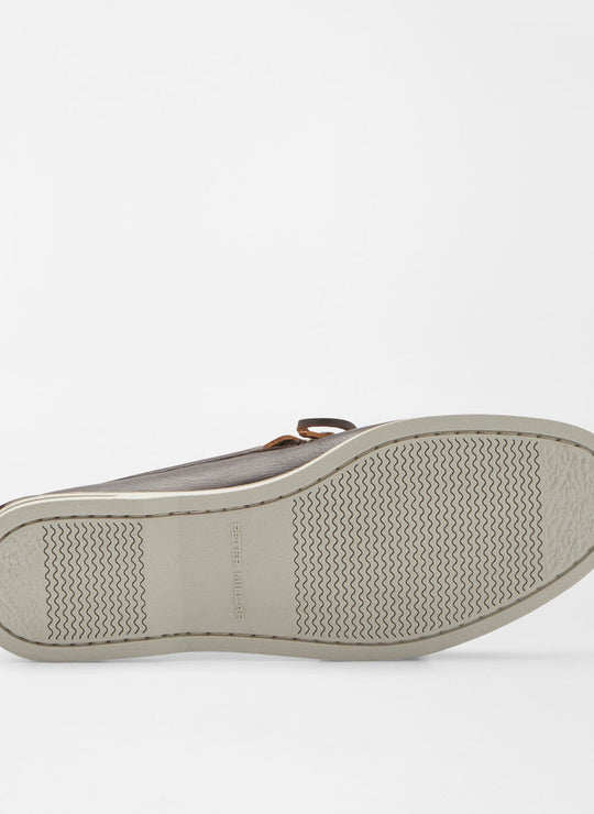 Peter Millar Excursionist Leather Boat Shoe In Chocolate