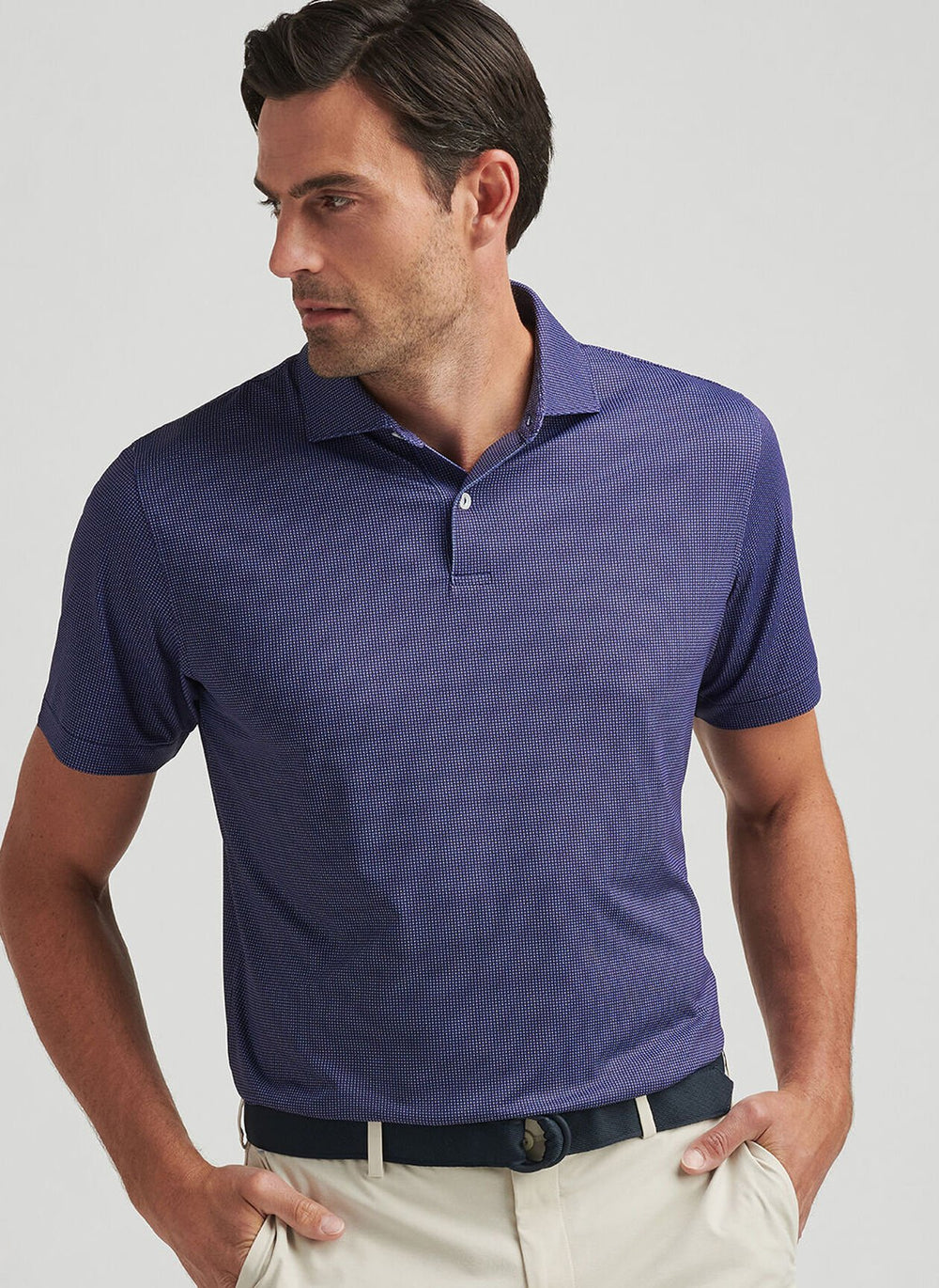 Peter Millar Grovewood Performance Jersey Polo In Navy