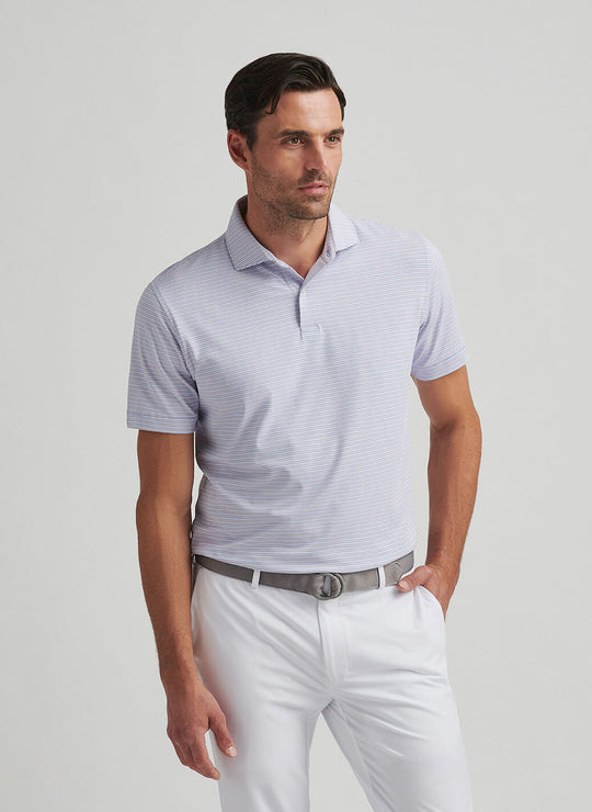 Peter Millar Chord Performance Jersey Polo In Fountain Blue