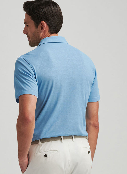 Peter Millar Cannes Short-Sleeve Cotton Polo In Fountain Blue