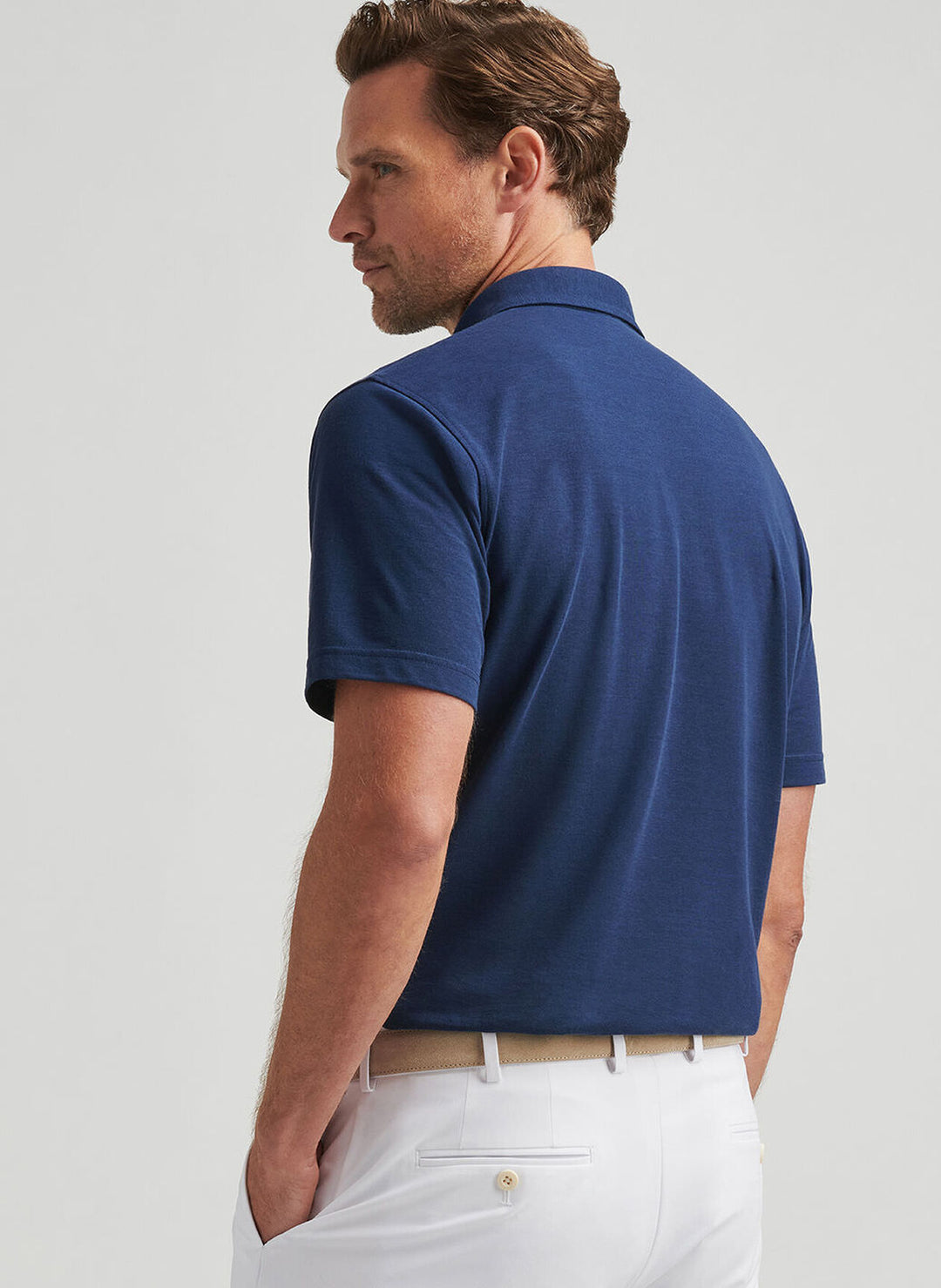 Peter Millar Cannes Short-Sleeve Cotton Polo In Navy