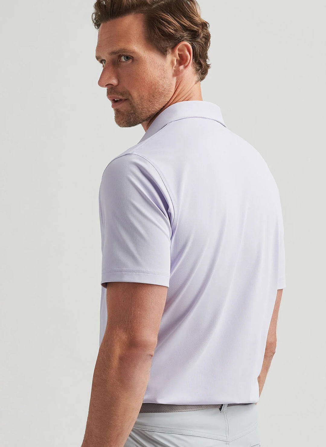 Peter Millar Soul Performance Mesh Polo In Lavender Moon