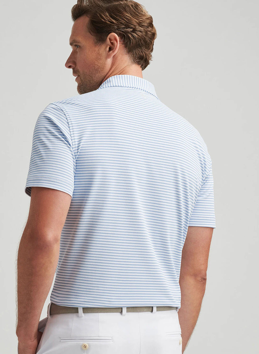 Peter Millar Tempo Performance Mesh Polo In White/Angelite