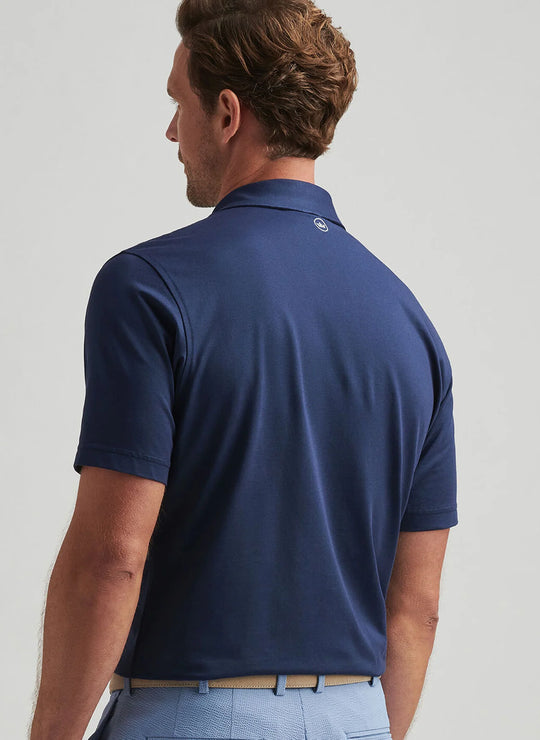 Peter Millar Albatross Cotton Blend Piqué Polo In Navy