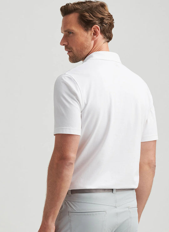 Peter Millar Albatross Cotton Blend Piqué Polo In White