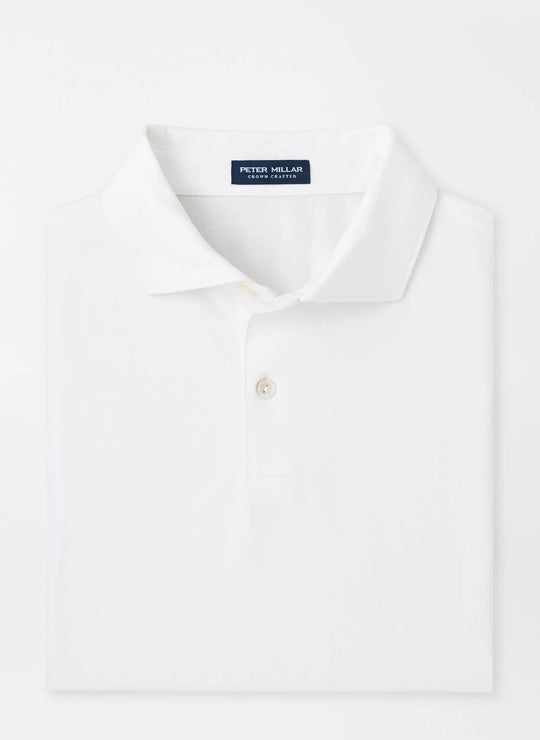 Peter Millar Albatross Cotton Blend Piqué Polo In White