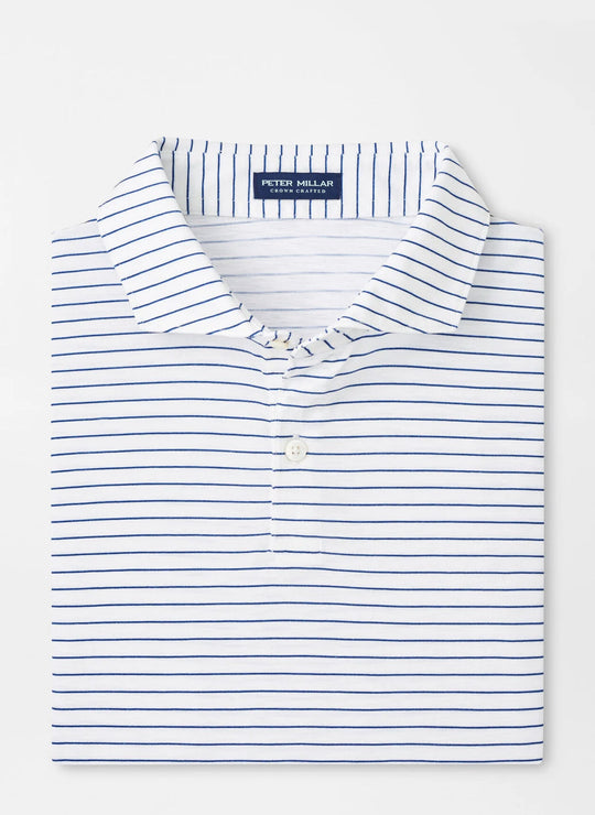 Peter Millar Journeyman Stripe Short-Sleeve Polo In White