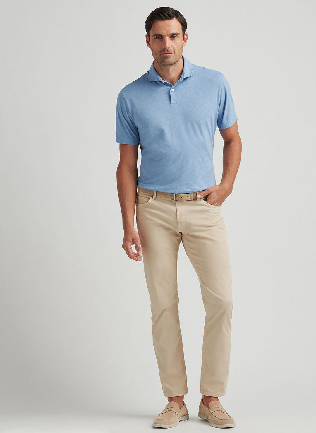 Peter Millar Journeyman Short-Sleeve Polo In Angelite