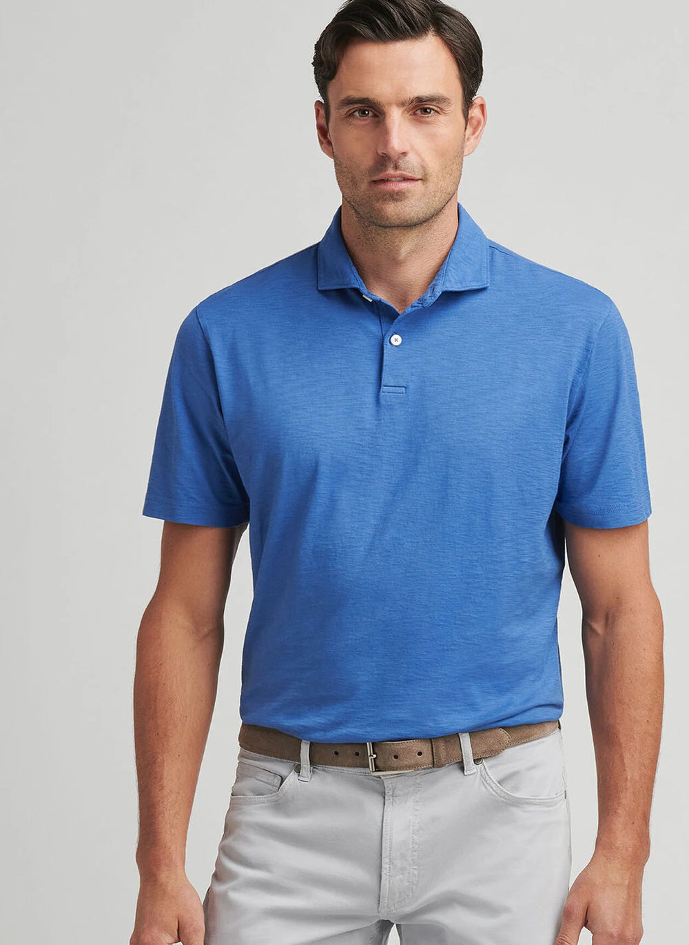 Peter Millar Journeyman Short-Sleeve Polo In Ocean Blue