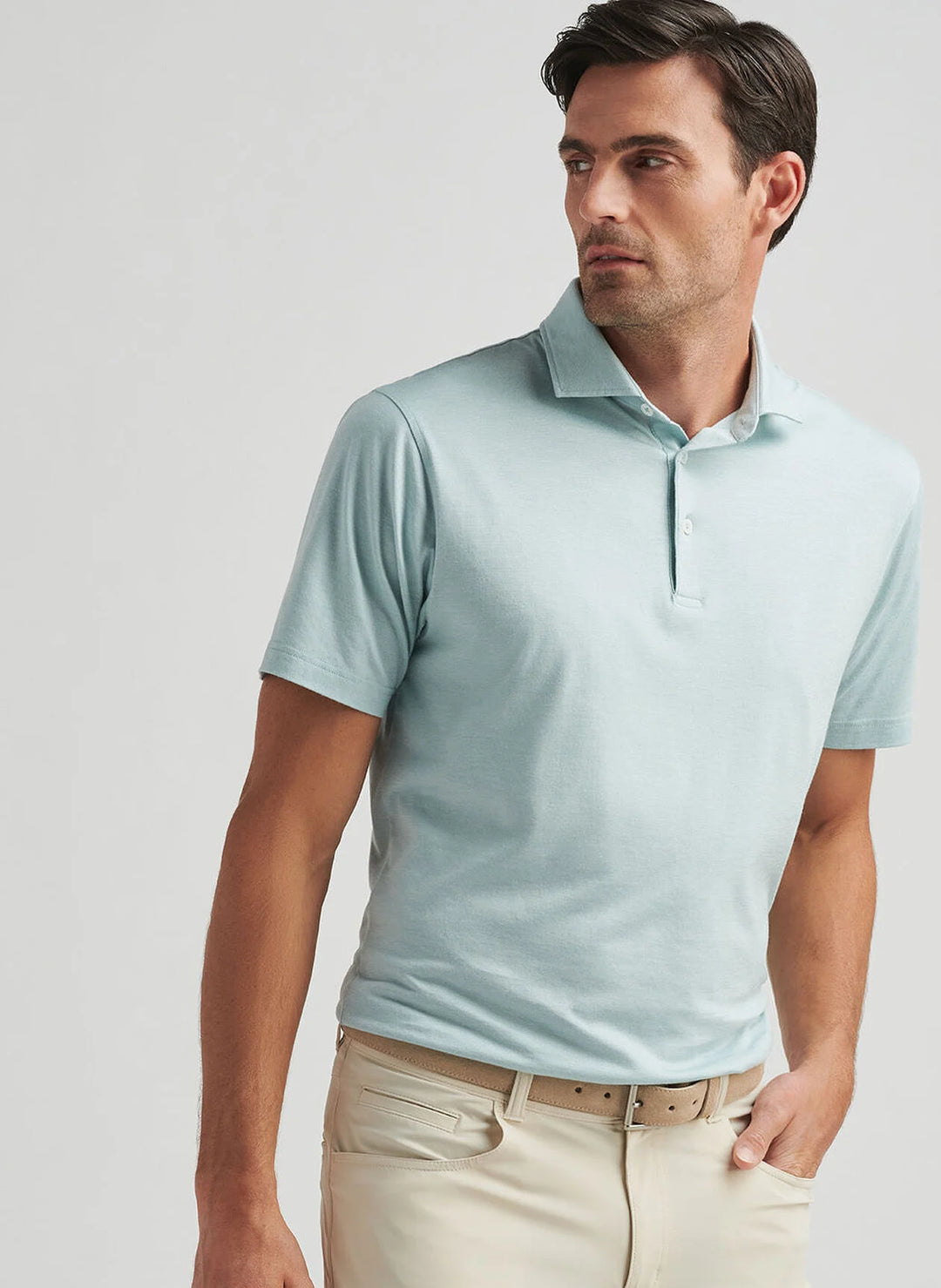Peter Millar Excursionist Flex Polo In Blue Spruce
