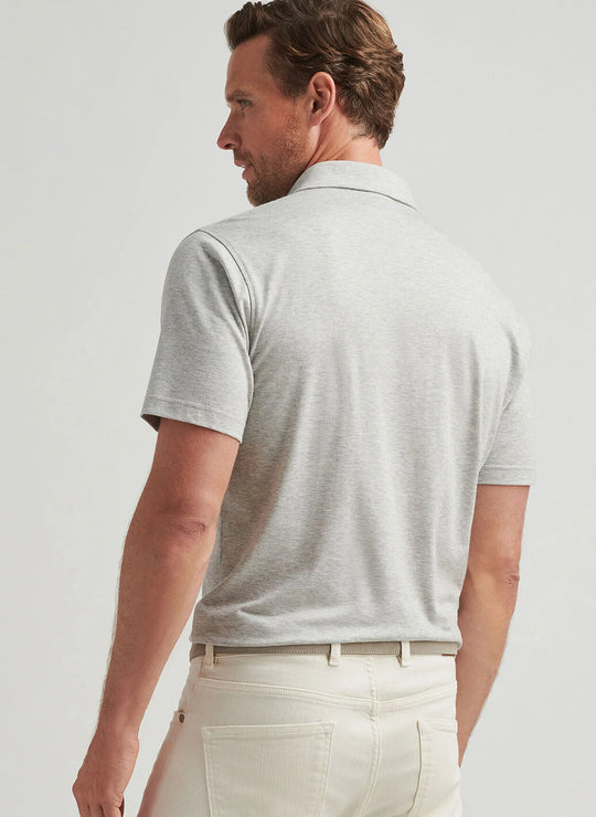 Peter Millar Excursionist Flex Polo In Gale Grey