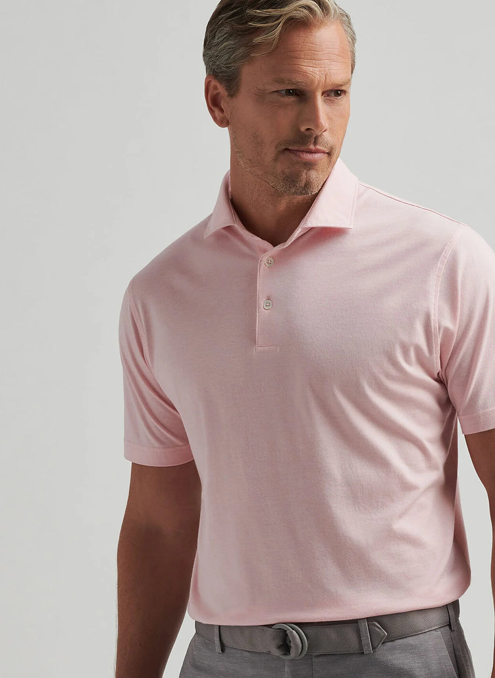 Peter Millar Excursionist Flex Polo In Pink Crepe