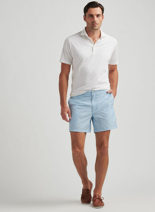 Peter Millar Sicilian Geo Swim Trunk In Blue Spruce
