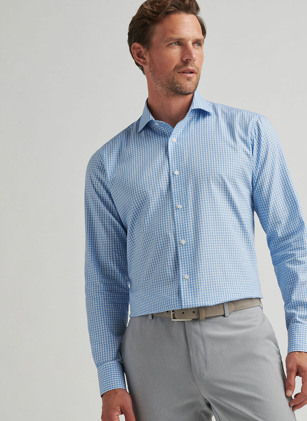 Peter Millar Capri Cotton Sport Shirt in Fountain Blue