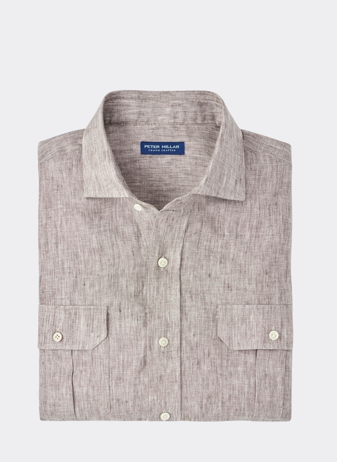 Positano Linen Sport Shirt in Cheshire Brown