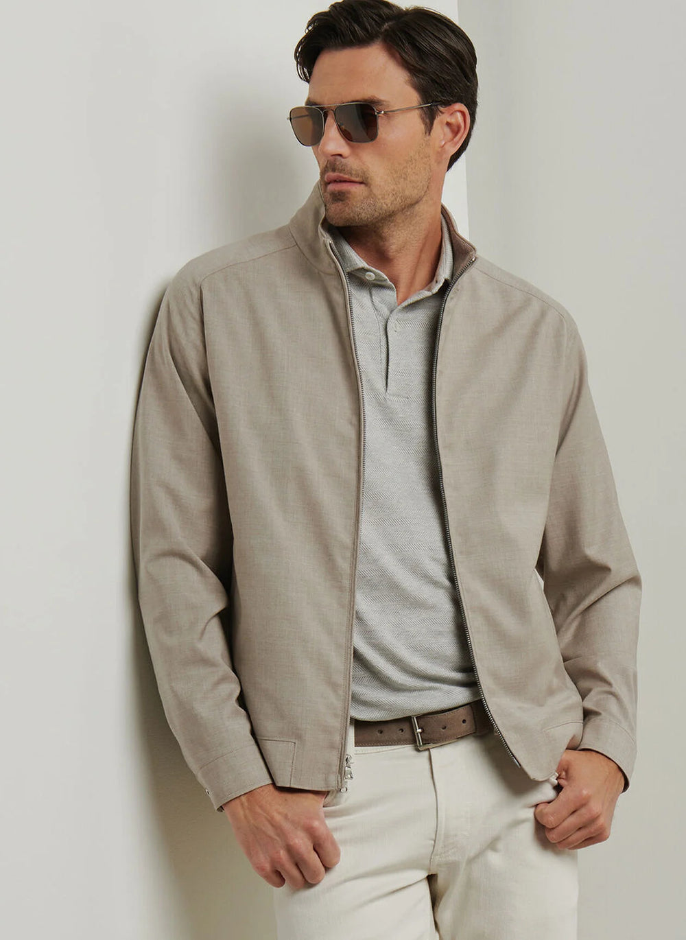 Peter Millar Excursionist Lite Bomber In Dark Sand