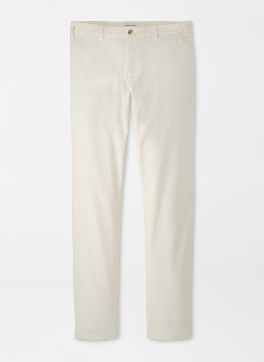 Signature Sateen Flat Front Trouser In Ivory