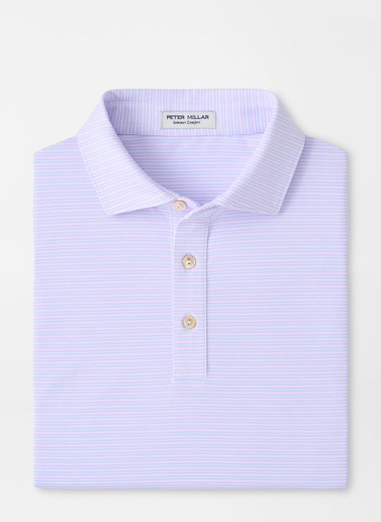 Harrington Performance Jersey Polo In White / Stream Blue