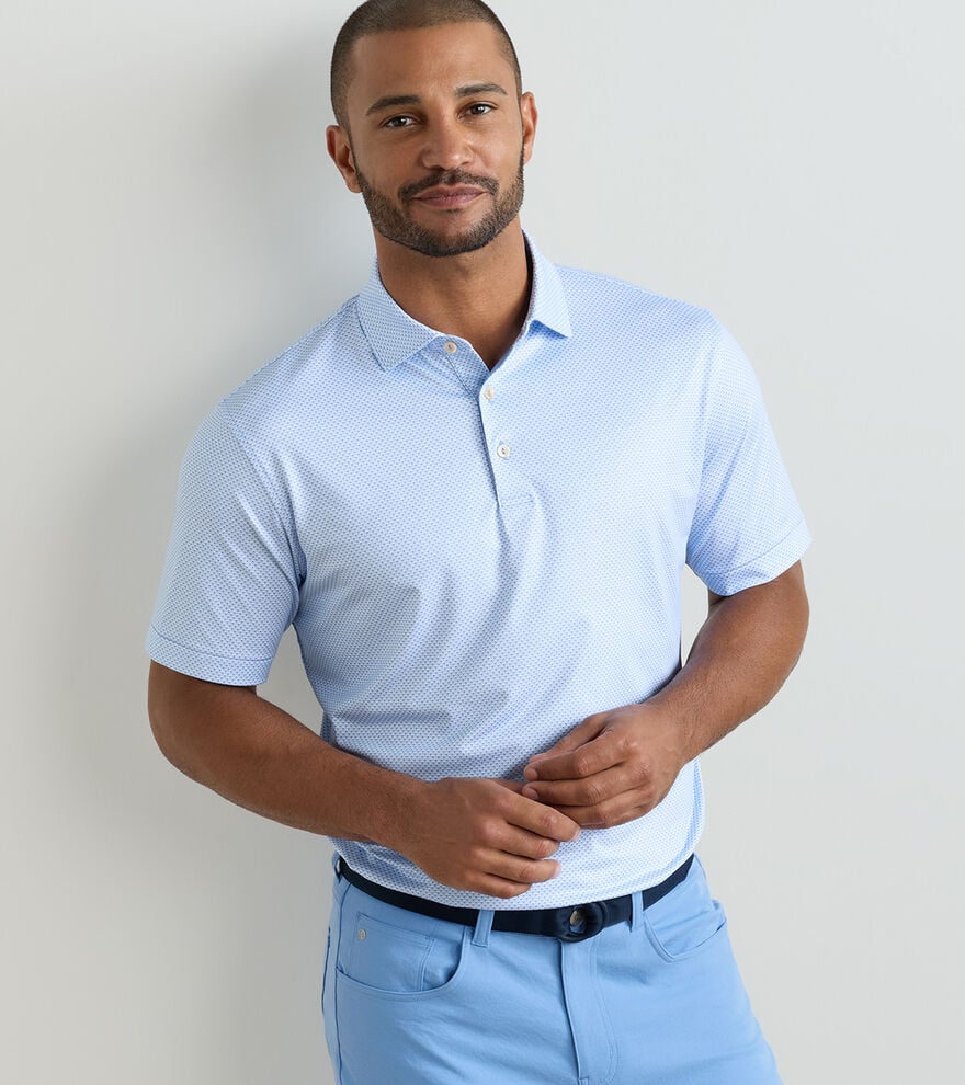 Medina Performance Jersey Polo In Bluebird
