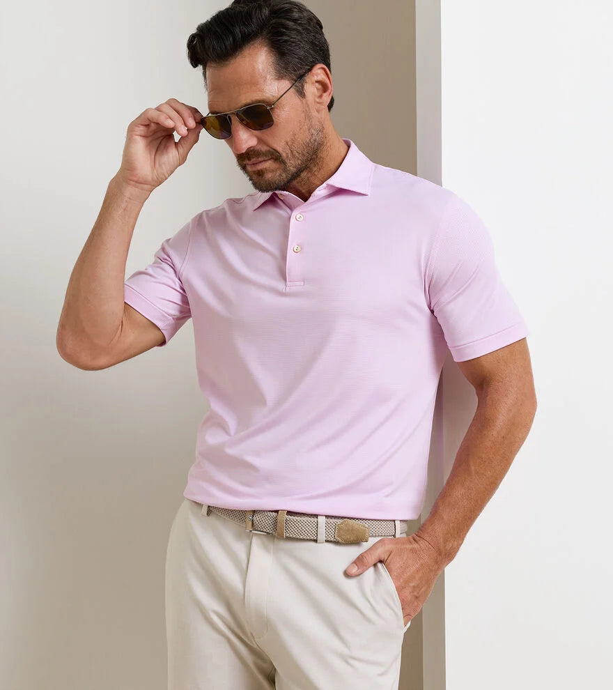 Jubilee Performance Jersey Polo In Pink Parfait